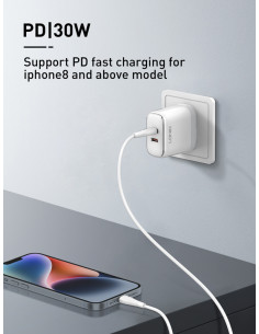 LDNIO καλώδιο Lightning σε USB-C LC611I, 30W PD, 1m, λευκό