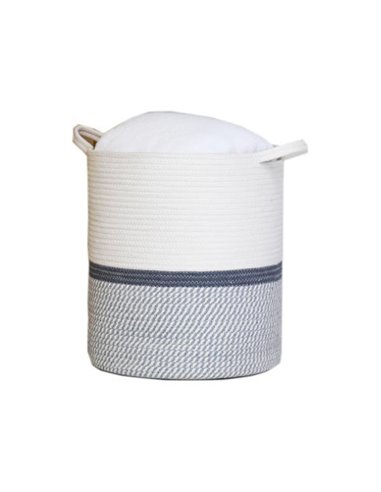 Kαλάθι αποθήκευσης πλεκτό από νήμα Υ40εκ. Ø35εκ.