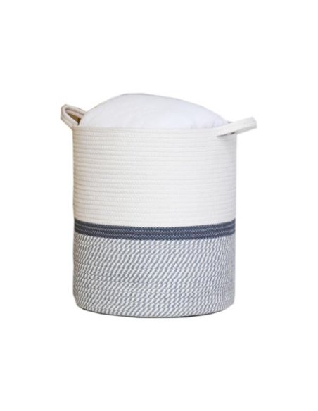 Kαλάθι αποθήκευσης πλεκτό από νήμα Υ40εκ. Ø35εκ.