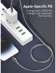 LDNIO καλώδιο Lightning σε USB-C LC651I, 30W, 1m, χρυσό