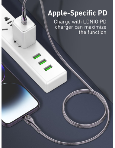 LDNIO καλώδιο Lightning σε USB-C LC651I, 30W, 1m, χρυσό