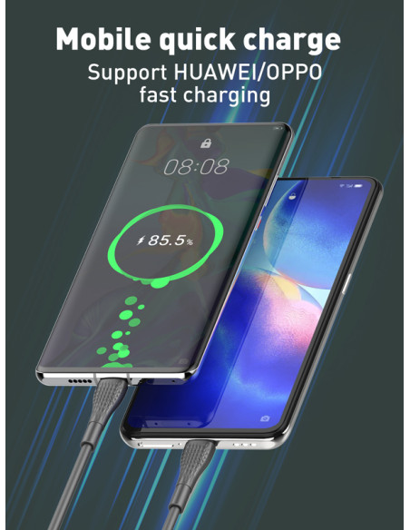 LDNIO καλώδιο USB-C σε USB-C LC671C, 65W PD, 1m, γκρι