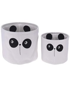 Καλάθια υφασμάτινα σετ 2 τμχ "Panda" Ø21εκ. - Ø29εκ.