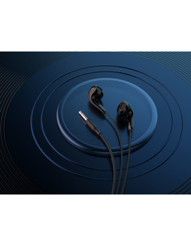 CELEBRAT earphones με μικρόφωνο G27, 3.5mm σύνδεση, Φ14mm, 1.2m, μαύρα