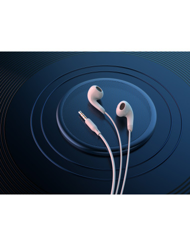 CELEBRAT earphones με μικρόφωνο G27, 3.5mm σύνδεση, Φ14mm, 1.2m, λευκά