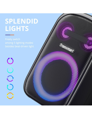 TRONSMART φορητό ηχείο Halo 110 με μικρόφωνο, 60W, 12000mAh, LED, μαύρο