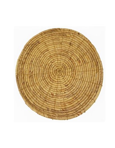 Ψάθινο διακοσμητικό τοίχου BOHO από rattan σε φυσικό χρώμα Ø40xΥ1,5εκ