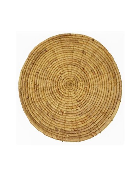 Ψάθινο διακοσμητικό τοίχου BOHO από rattan σε φυσικό χρώμα Ø40xΥ1,5εκ