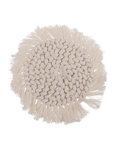 Σουβέρ από μακραμέ, σετ των 2, μπεζ, Ø10εκ.