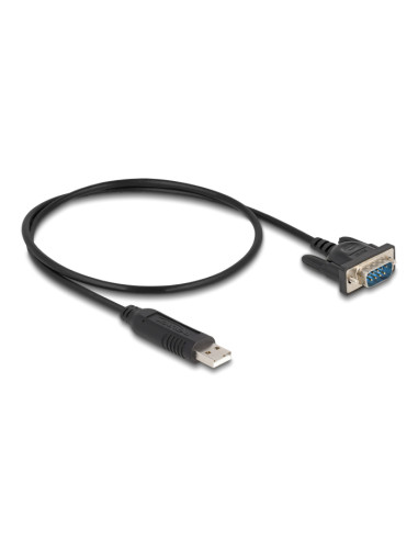 DELOCK καλώδιο USB σε RS-232 66461, 921.6Kbps, 50cm, μαύρο