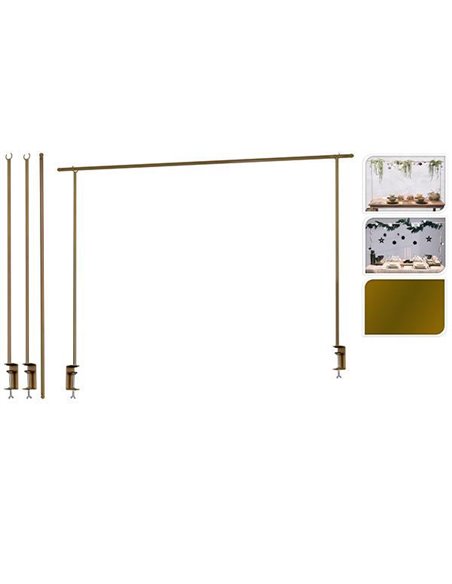 Μεταλλική κρεμάστρα για διακόσμηση τραπεζιού, χρυσή 135-250εκ.