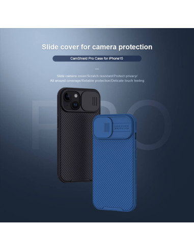 NILLKIN θήκη CamShield Pro για iPhone 15, μπλε