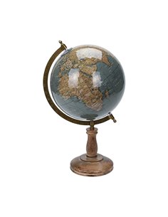 Υδρόγειος σφαίρα σε ξύλινη βάση Υ28x15,5x13εκ. Σχέδιο 2