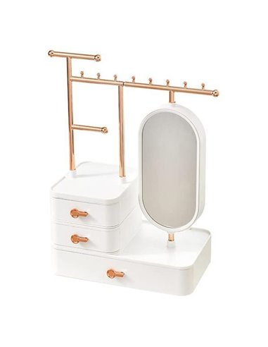 Θήκη οργάνωσης κοσμημάτων λευκή 25x15xΥ37,5εκ.