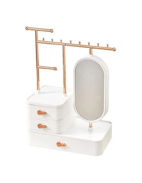 Θήκη οργάνωσης κοσμημάτων λευκή 25x15xΥ37,5εκ.