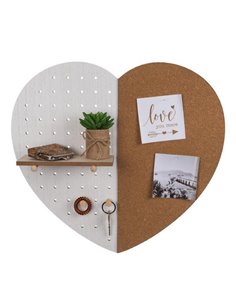 Πίνακας σημειώσεων φελλού σε σχήμα καρδιάς με 1 ράφι, Υ45x49x4εκ.