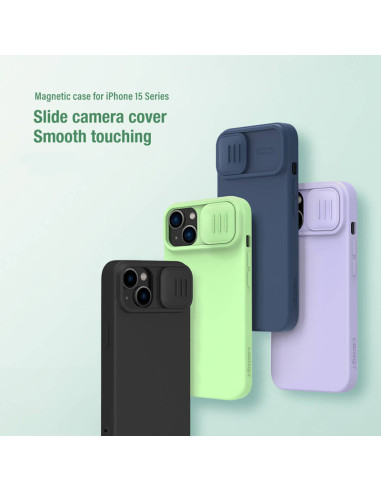 NILLKIN θήκη CamShield Silky Magnetic Silicone για iPhone 15, μαύρη