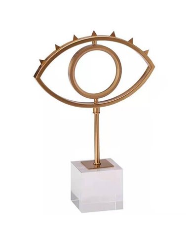 Επιτραπέζιο διακοσμητικό "Eye" χρυσό, μεταλλικό, 23x10x33εκ.