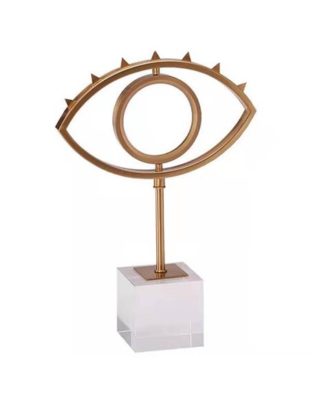 Επιτραπέζιο διακοσμητικό "Eye" χρυσό, μεταλλικό, 23x10x33εκ.