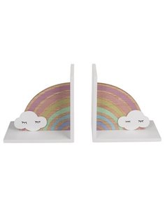 Βιβλιοστάτης «Ουράνιο τόξο με σύννεφο», σετ 2 τμχ. Υ10x15,5x15,5εκ.