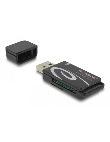 DELOCK card reader 91602 για SD & micro SD, USB, 480Mbps, μαύρο