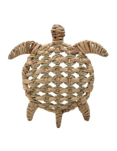 Χελώνα ψάθινη διακοσμητική boho Ø37xY9εκ.