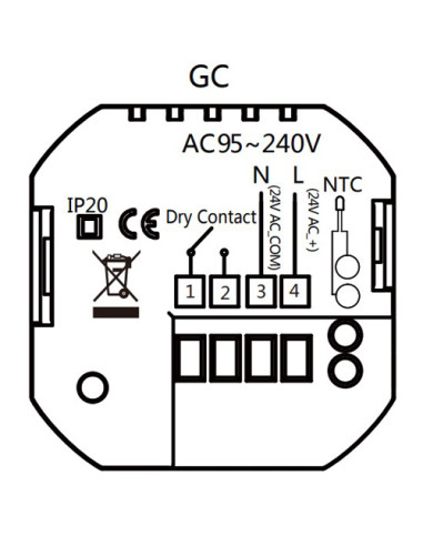 Smart θερμοστάτης αερίου BHT-009GCLW, WiFi, χωνευτός, μαύρος