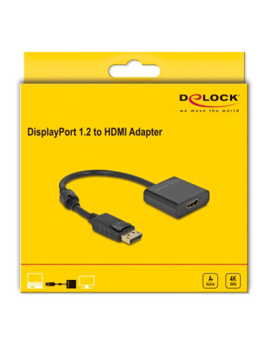 DELOCK αντάπτορας DisplayPort σε HDMI 63585, 4K/30Hz, active, μαύρος