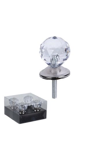 Πόμολα διάφανα σετ 4 τμχ Ø3εκ. σε σχήμα σφαιρικό