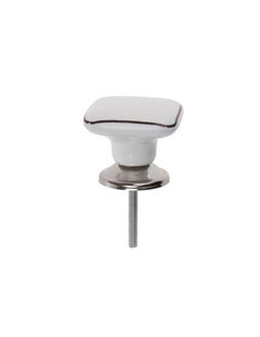 Πόμολα κεραμικά σετ 4 τμχ τετράγωνα 3,5x3,5εκ.