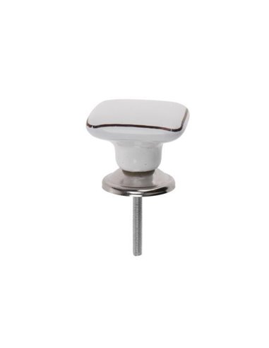 Πόμολα κεραμικά σετ 4 τμχ τετράγωνα 3,5x3,5εκ.