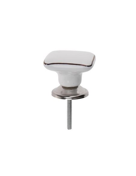 Πόμολα κεραμικά σετ 4 τμχ τετράγωνα 3,5x3,5εκ.