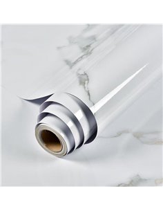Αυτοκόλλητο διακοσμητικό ρολό με όψη λευκό- γκρι μάρμαρο 60x300εκ.