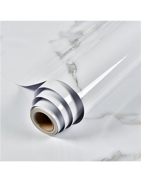 Αυτοκόλλητο διακοσμητικό ρολό με όψη λευκό- γκρι μάρμαρο 60x300εκ.
