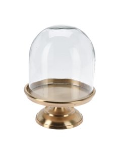 Καμπάνα γυάλινη με χρυσή βάση αλουμινίου Υ24xØ17εκ.