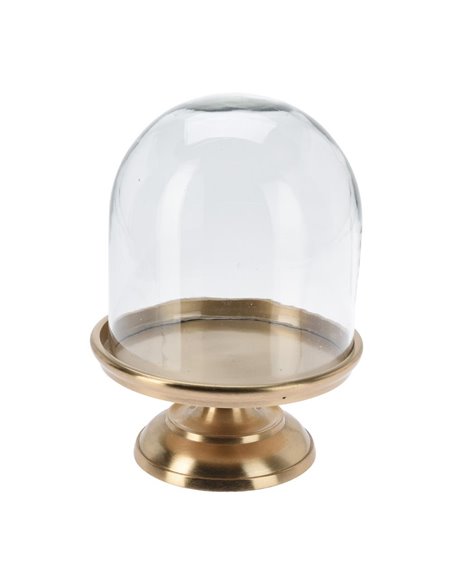 Καμπάνα γυάλινη με χρυσή βάση αλουμινίου Υ24xØ17εκ.