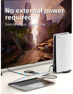 CABLETIME HDMI switch CT-HS4K-AG, 2 σε 1, 4K/60Hz, bi-directional, γκρι