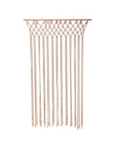 Κουρτίνα μακραμέ βαμβακερή με κουρτινόξυλο Υ180x90εκ.