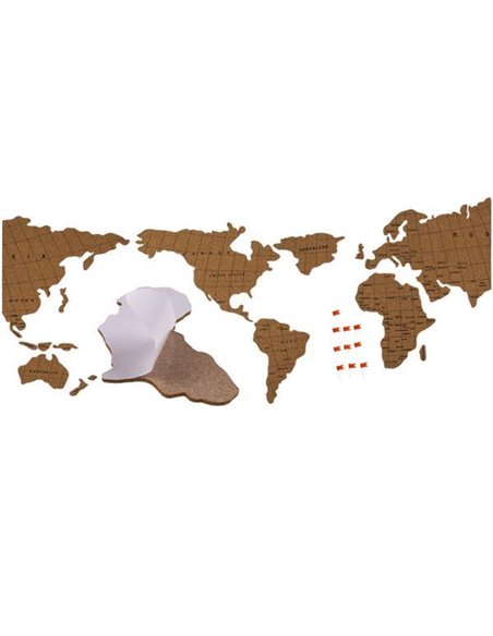Παγκόσμιος χάρτης-πίνακας διακοσμητικός από φελλό 100x45εκ.