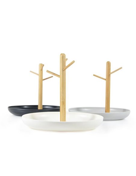 Κλειδοθήκη-μπιζουτιέρα ξύλινη Υ18,7xØ20εκ. κοκτέηλ 3 χρώματα