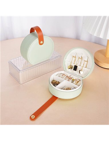 Θήκη κοσμημάτων μικρή πράσινη PU Υ5x10x9εκ.