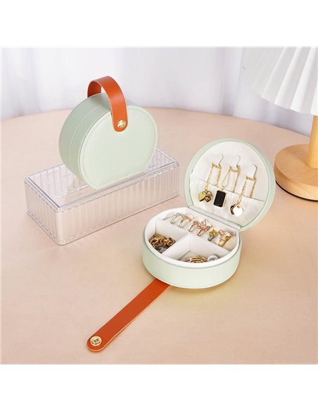 Θήκη κοσμημάτων μικρή πράσινη PU Υ5x10x9εκ.