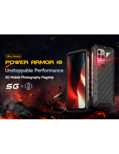 ULEFONE smartphone Power Armor 18 Ultra, 5G, 6.58", 12/512GB, μαύρο