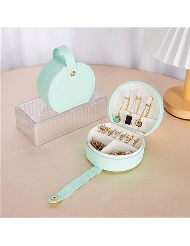 Θήκη κοσμημάτων μικρή γαλάζιο PU Υ5x10x9εκ.