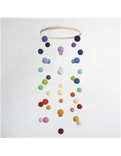 Διακοσμητικό mobile με χρωματιστά πομ-πομ 20x60εκ.