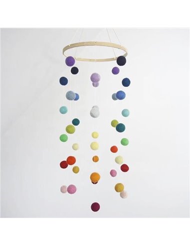 Διακοσμητικό mobile με χρωματιστά πομ-πομ 20x60εκ.
