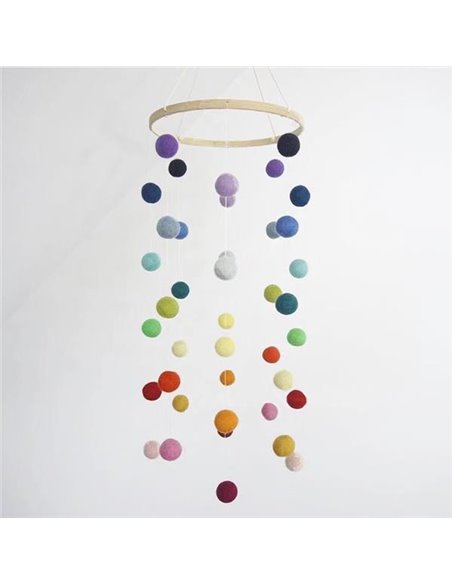 Διακοσμητικό mobile με χρωματιστά πομ-πομ 20x60εκ.