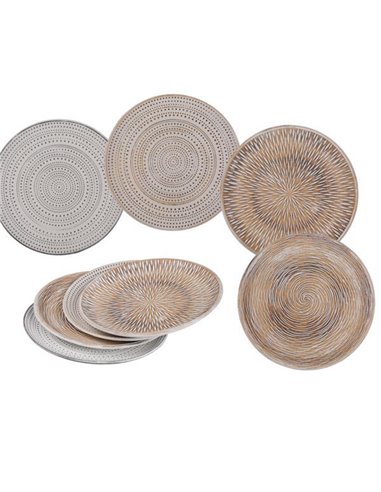 Πιατέλα διακοσμητική ξύλινη Ø30εκ. κοκτέηλ 4 σχέδια