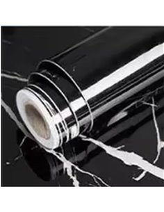 Αυτοκόλλητο διακοσμητικό ρολό με όψη μαύρο- λευκό μάρμαρο 60x300εκ.