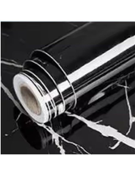 Αυτοκόλλητο διακοσμητικό ρολό με όψη μαύρο- λευκό μάρμαρο 60x300εκ.